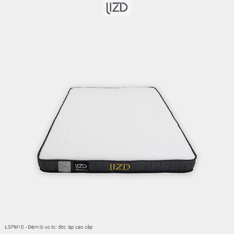 Đệm lò xo túi độc lập cao cấp, 12 lớp, bông cashmere tổng hợp - LSPM10