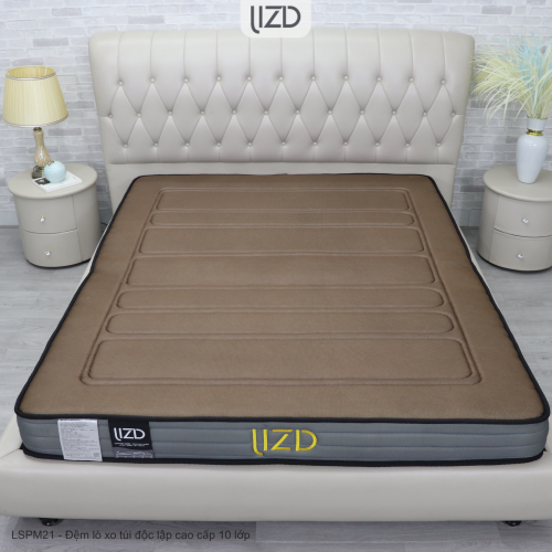 Đệm lò xo túi độc lập cao cấp, 10 lớp, bông tổng hợp - LSPM21