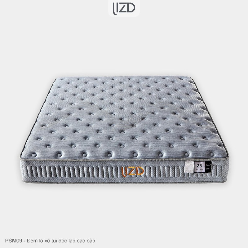 Đệm lò xo túi độc lập cao cấp, 12 lớp, cao su latex tự nhiên - PSM11