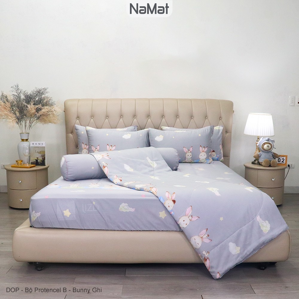 Protencel B  - Bộ Chăn Ga Bọc/Phủ Chần 4 Món Đa năng (4 mùa) - DOP