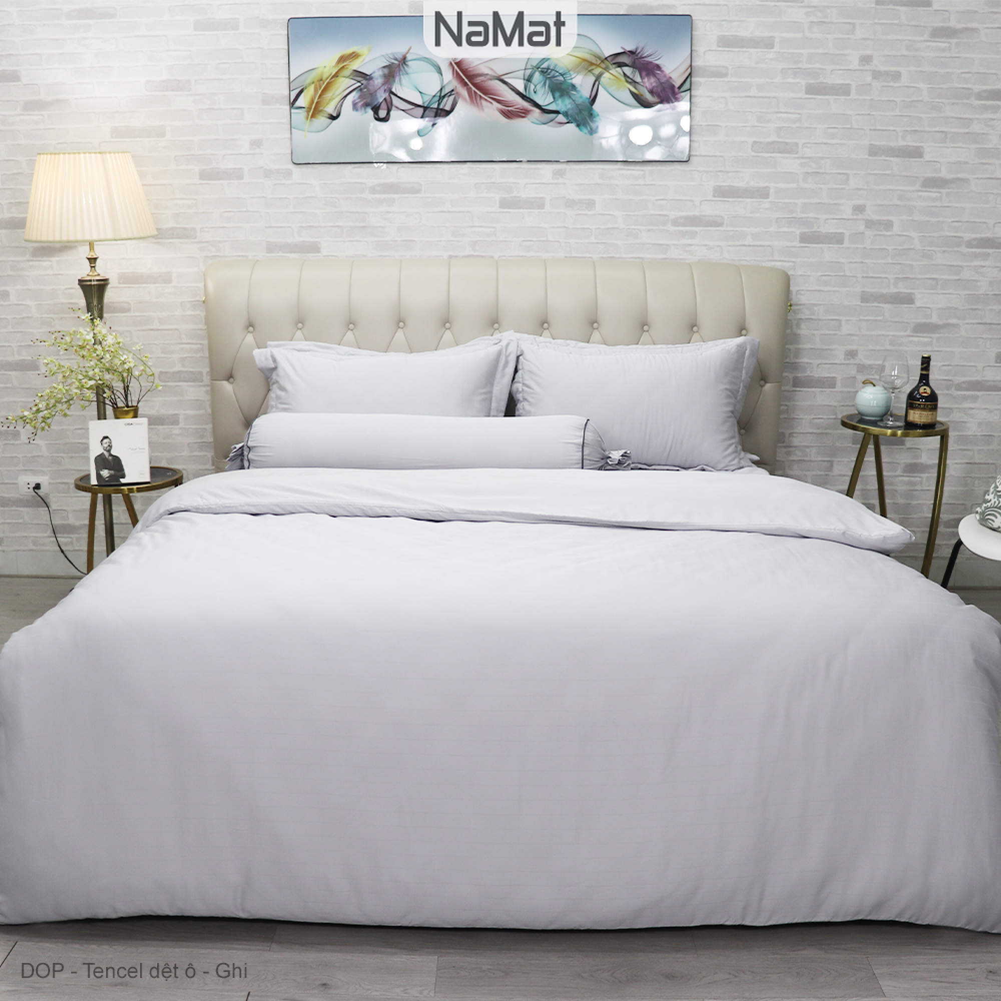 Tencel dệt ô - Combo Ga + Vỏ Gối 3 Món - DOP